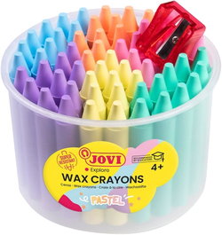 JOVI Bote de 60 ceras Jovicolor colores pastel + 1 sacapuntas