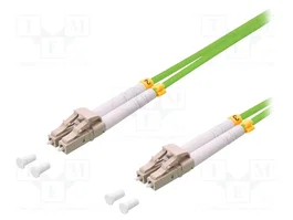 LOGILINK Cable de conexión de fibra óptica OM5 LC/UPC Duplex 0,5 m Verde