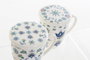 DKD Home Decor Mug Infusiones Tradicional Azul Blanco Porcelana 12 Unidades 380ml Apto Microondas Lavavajillas 12 x 9 x 11 cm