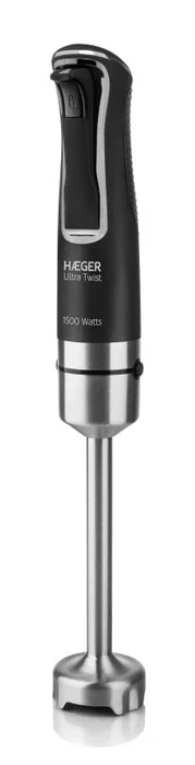 Haeger Ultra Twist Batidora de Inmersión 1500 W Negro y Plata - Cuchilla Triple Titanio Acero Inoxidable