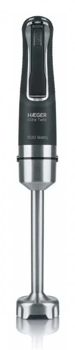 Haeger Ultra Twist Batidora de Inmersión 1500 W Negro y Plata - Cuchilla Triple Titanio Acero Inoxidable