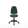 Silla de oficina Algarra con mecanismo Contacto permanente básico tapizada con Tela color Verde botella. Equipada con Base poliamida negra, Sin brazosy Topes