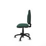Silla de oficina Algarra con mecanismo Contacto permanente básico tapizada con Tela color Verde botella. Equipada con Base poliamida negra, Sin brazosy Topes