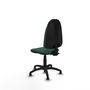 Silla de oficina Algarra con mecanismo Contacto permanente básico tapizada con Tela color Verde botella. Equipada con Base poliamida negra, Sin brazosy Topes