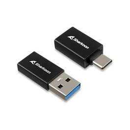 SHARKOON OfficePal Set de 2 Adaptadores USB-A a USB-C / USB-C a USB-A Negro