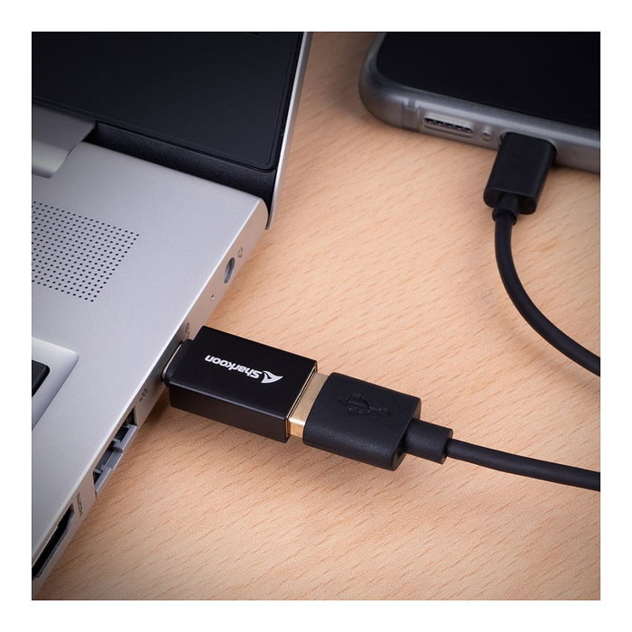 Sharkoon OfficePal USB 3.2 Gen 1 Adapter 2er Set USB-C a USB-A y USB-A a USB-C Negro 5 Gbit/s