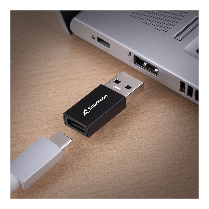 Sharkoon OfficePal USB 3.2 Gen 1 Adapter 2er Set USB-C a USB-A y USB-A a USB-C Negro 5 Gbit/s