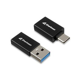 Sharkoon OfficePal Adaptador USB-A a USB-C / USB-C a USB-A USB 3.2 Gen 1 Negro 2 Piezas