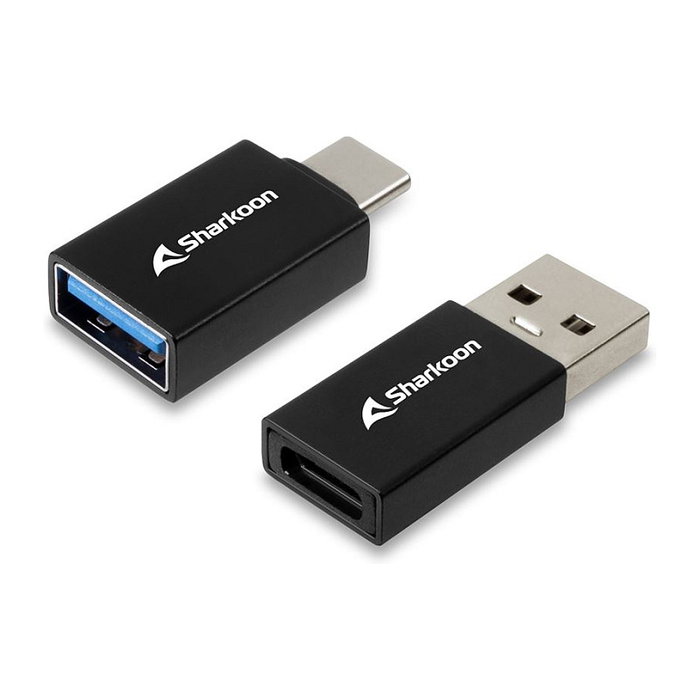 Sharkoon OfficePal USB 3.2 Gen 1 Adapter 2er Set USB-C a USB-A y USB-A a USB-C Negro 5 Gbit/s