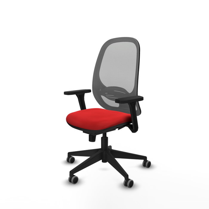 PIQUERAS Y CRESPO Silla de oficina Cilanco con mecanismo Sincro, Rojo y Gris