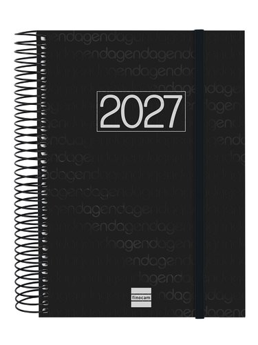 Finocam Agenda Anual 2027 Basic Year en Catalán, Negro Finocam Agenda Anual 2027 Basic Year en Catalán, Negro