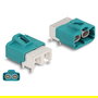 DeLOCK HDMTD Conector Doble Macho Angulado para PCB, 100 Ω, Azul y Plata, Plástico y Latón