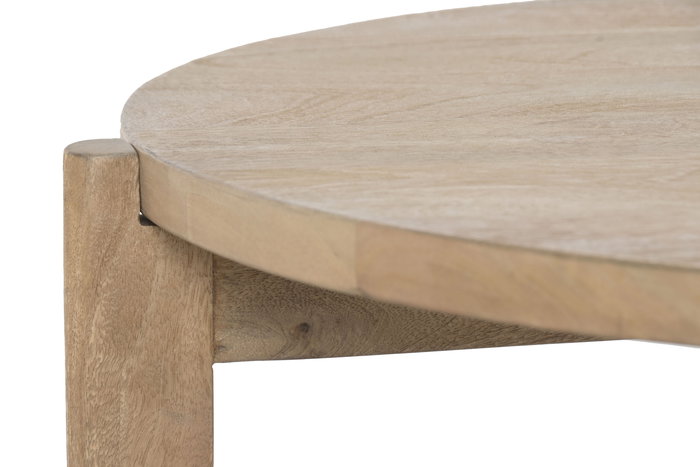 DKD Home Decor Mesa Centro Mango Natural 80 x 80 x 41 cm