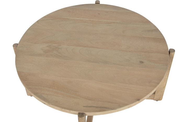DKD Home Decor Mesa Centro Mango Natural 80 x 80 x 41 cm