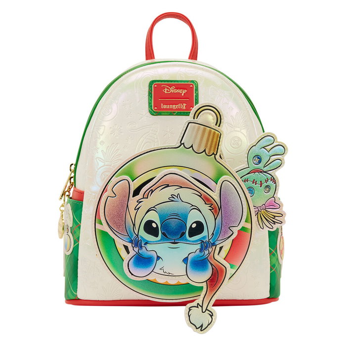 Loungefly Mochila Holiday Stitch Disney 22.8x26.6x11.4cm Cuero Sintetico