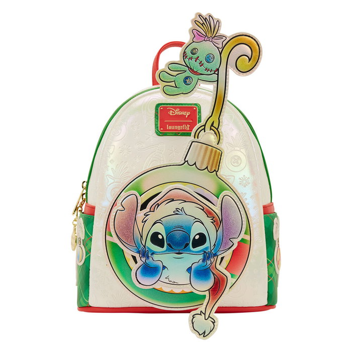 Loungefly Mochila Holiday Stitch Disney 22.8x26.6x11.4cm Cuero Sintetico