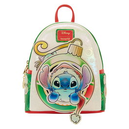 Loungefly Mochila Holiday Stitch Disney 22.8x26.6x11.4cm Cuero Sintetico