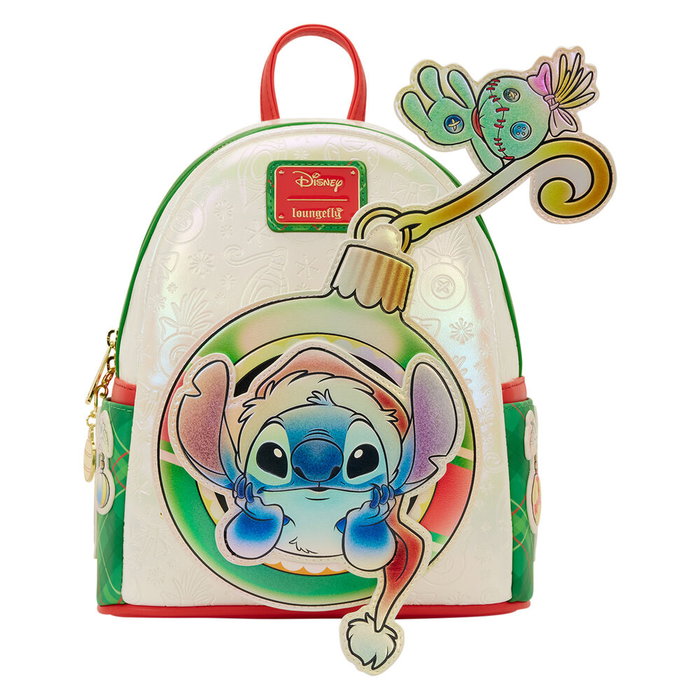 Loungefly Mochila Holiday Stitch Disney 22.8x26.6x11.4cm Cuero Sintetico