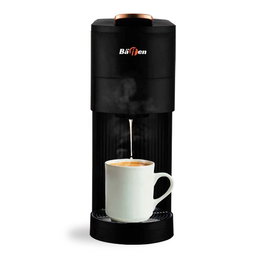 BAFFEN Cafetera Multifunción 4 en 1, 1400W, Compatible con Cápsulas NESPRESSO y Dolce Gusto, Apta para Café Molido, 850ml, 20 Bares, Color Negro