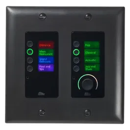 BSS EC-8BV Controlador de pared Ethernet con 8 botones y control de volumen, HiQnet, PoE, LCD programable, Negro/Blanco