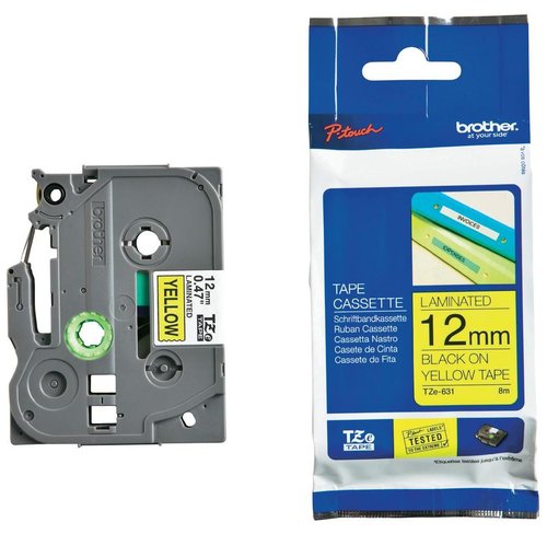 Brother TZe-631 Cinta Laminada 12mm x 8m Amarillo/Negro Brother TZe-631 Cinta Laminada 12mm x 8m Amarillo/Negro