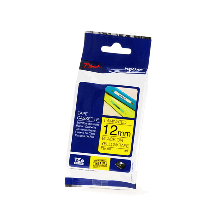 Brother TZe-631 Cinta Laminada 12mm x 8m Amarillo/Negro Brother TZe-631 Cinta Laminada 12mm x 8m Amarillo/Negro