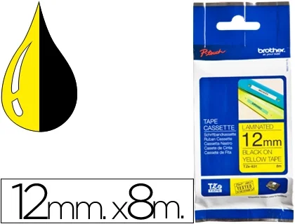 Brother TZe-631 Cinta Laminada 12mm x 8m Amarillo/Negro Brother TZe-631 Cinta Laminada 12mm x 8m Amarillo/Negro