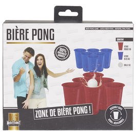 Mister Gadget Juego Beber Beer Pong Jeux Alcohol - 6 Vasos Rojos, 6 Vasos Azules, 2 Bolas e Instrucciones