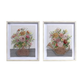 DKD Home Decor Cuadro PS Cristal 53x2,5x63 Florero Surtido de 2 unidades