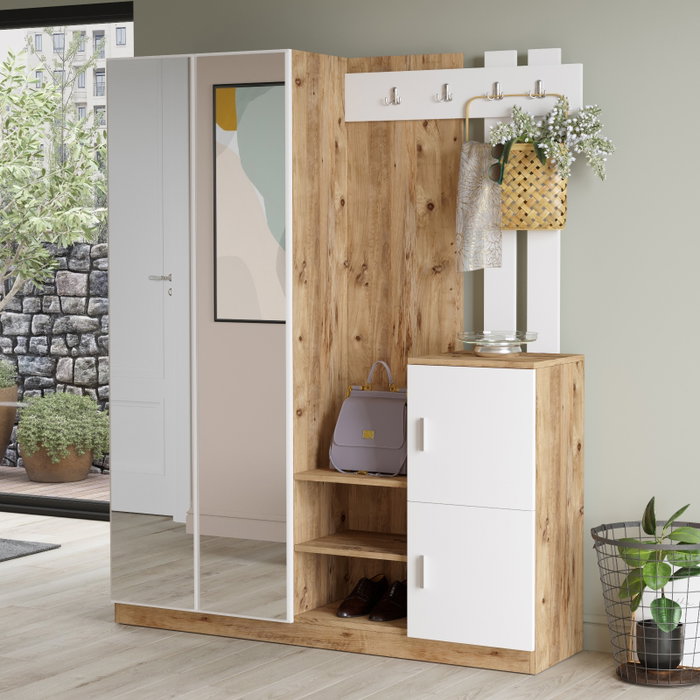 Hanah Home Recibidor Pino Atlántico y Blanco 147.2x179.7cm