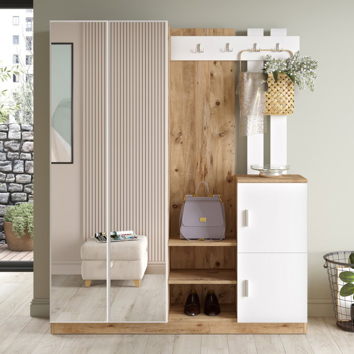 Hanah Home Recibidor Pino Atlántico y Blanco 147.2x179.7cm