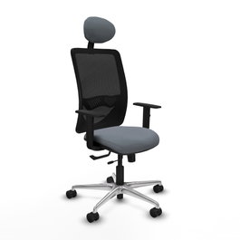 PIQUERAS Y CRESPO Silla de oficina Zulema con mecanismo Sincro/Traslack, Gris y Negro