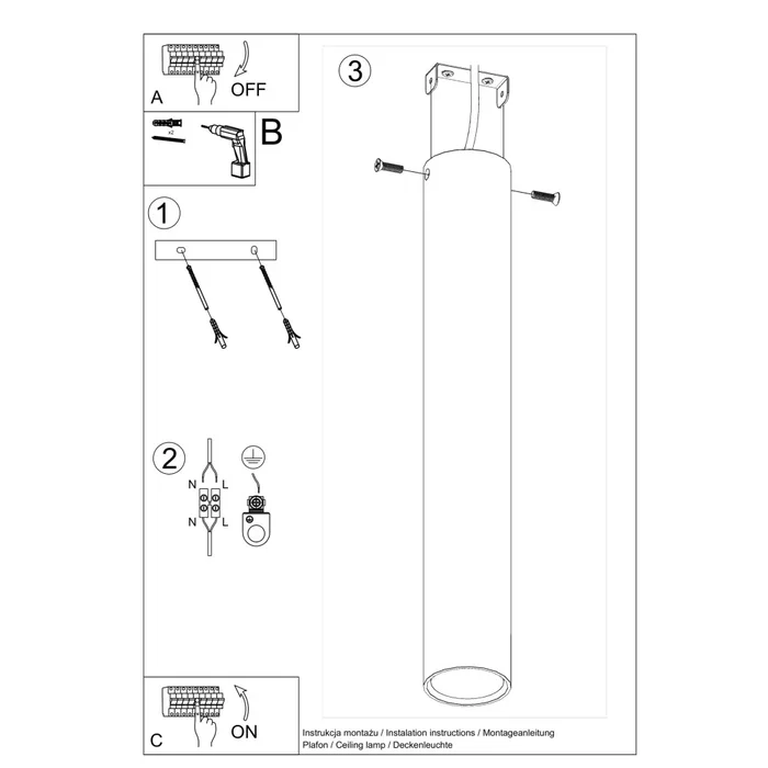 SOL Lámpara de Techo LAGOS 40 SOL-SL.0998 Lámpara colgante moderna para salón, dormitorio o recibidor SOL Lámpara de Techo LAGOS 40 SOL-SL.0998 Lámpara colgante moderna para salón, dormitorio o recibidor