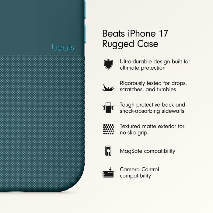 Beats Funda Resistente para iPhone 17 con MagSafe, Azul Rocky Mountain