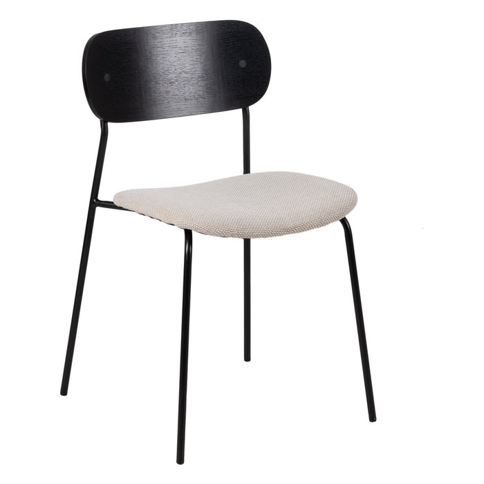 Silla Negro-Blanco Tejido-Metal Salón 49 X 53 X 80 cm (Set de 4) Silla Negro-Blanco Tejido-Metal Salón 49 X 53 X 80 cm (Set de 4)