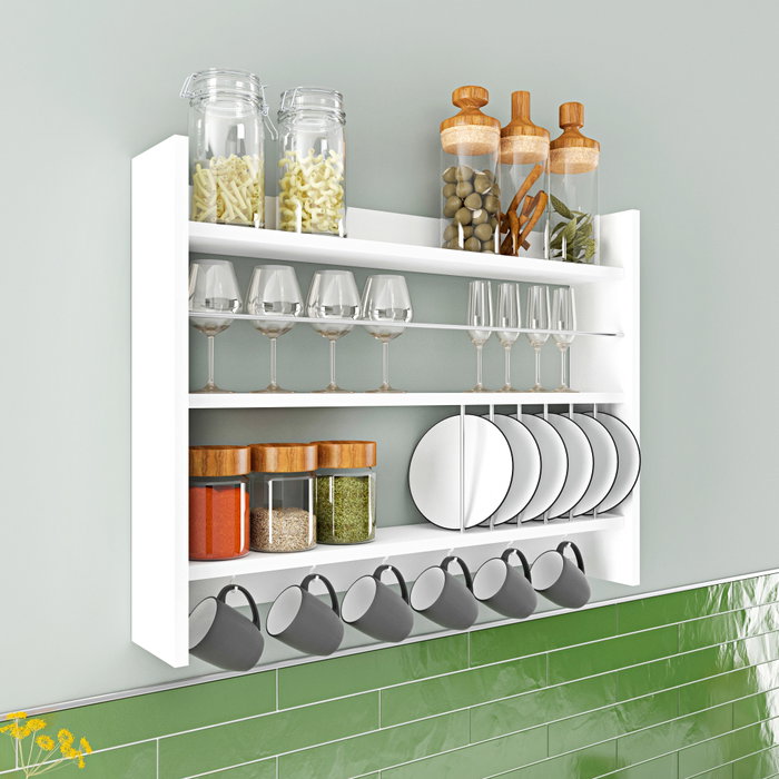 Hanah Home Estantería de Cocina Blanco 85x15x65 cm