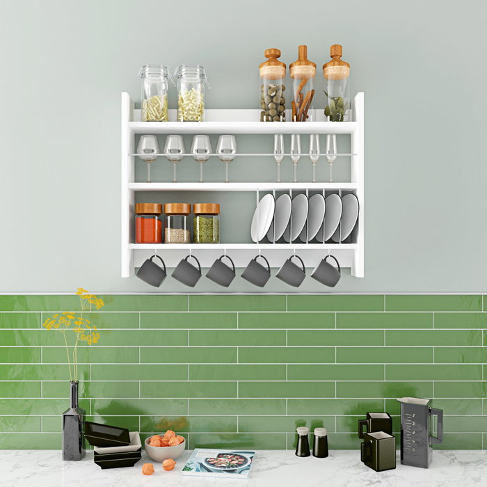 Hanah Home Estantería de Cocina Blanco 85x15x65 cm