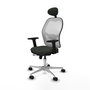 PIQUERAS Y CRESPO Silla de oficina Jorquera con mecanismo Sincro/Traslack, Negro y Blanco