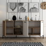 Hanah Home 1634 Consola Roble y Blanco Tablero de Partículas Melaminado 180x80x45cm