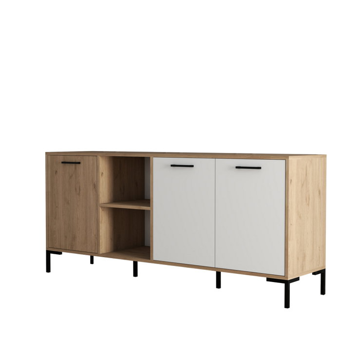 Hanah Home 1634 Consola Roble y Blanco Tablero de Partículas Melaminado 180x80x45cm Hanah Home 1634 Consola Roble y Blanco Tablero de Partículas Melaminado 180x80x45cm