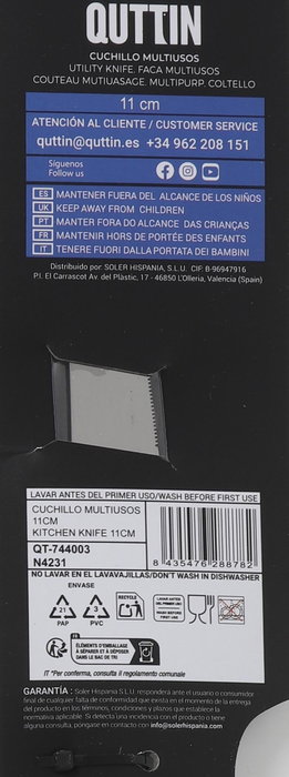 Quttin Cuchillo Multiusos 11cm LASER (Pack de 36 unidades) lifetyle