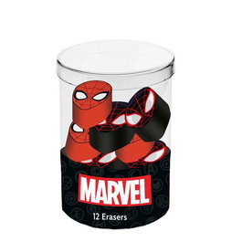 Karactermania Spiderman Peter Cubo con 12 Gomas de Borrar, Rojo 6.5x5x5 cm