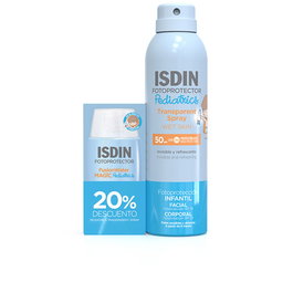 ISDIN Fotoprotector Pediatrics Facial y Cuerpo SPF50, Set 2 piezas: Crema Facial 50 ml + Spray Corporal 250 ml, Protección Muy Alta, Resistente al Agua, Con Extracto de Siempreviva