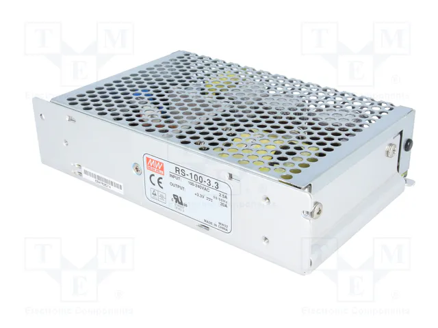 MEAN WELL RS-100-3.3 Alimentador de Impulso 66W 3,3V DC 20A