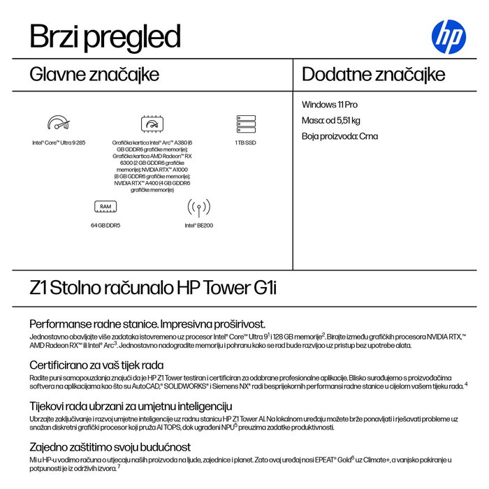 HP Z1 G1i Tower CU9 con 64GB RAM, 1TB y Windows 11 Pro