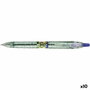 Pilot EcoBall Bolígrafo Retráctil de Plástico Reciclado, Azul, 1 mm (Set de 10)