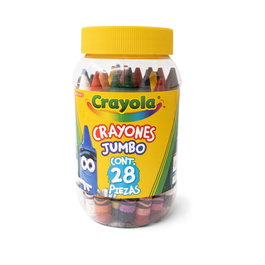 Crayola 52-3037 Ceras Jumbo en Bote Transparente con 28 Unidades