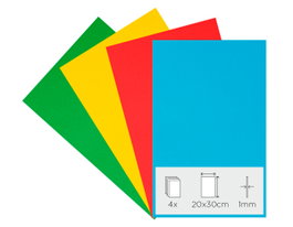 Innspiro Set de 4 láminas goma EVA básicos 20x30cm x 1mm