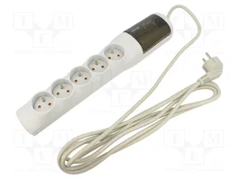HSK DATA Regleta de alimentación con 5 tomas y cable de 5m