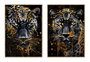 DKD Home Decor Cuadro Lienzo Leopardo Lacado 50x3,5x70 - Pack de 2